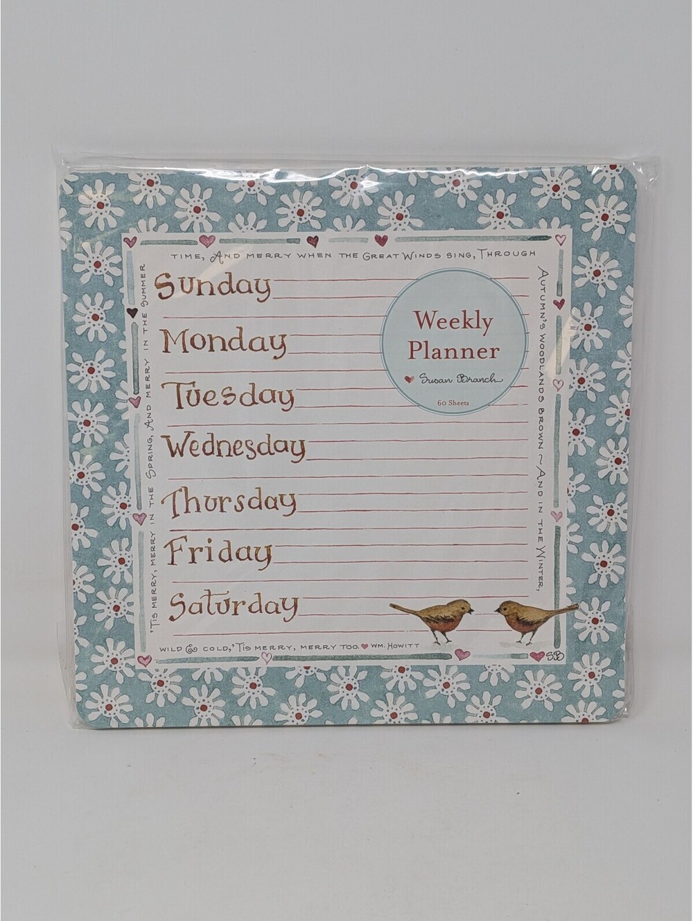 Susan Branch Weekly Planner Mousepad Desk Notepad 60 Sheets New